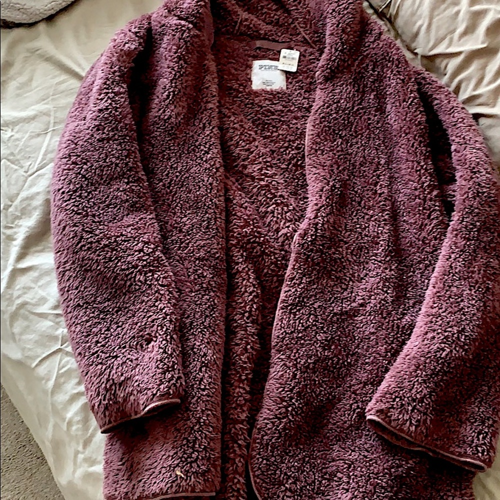 PINK Sherpa cardigan